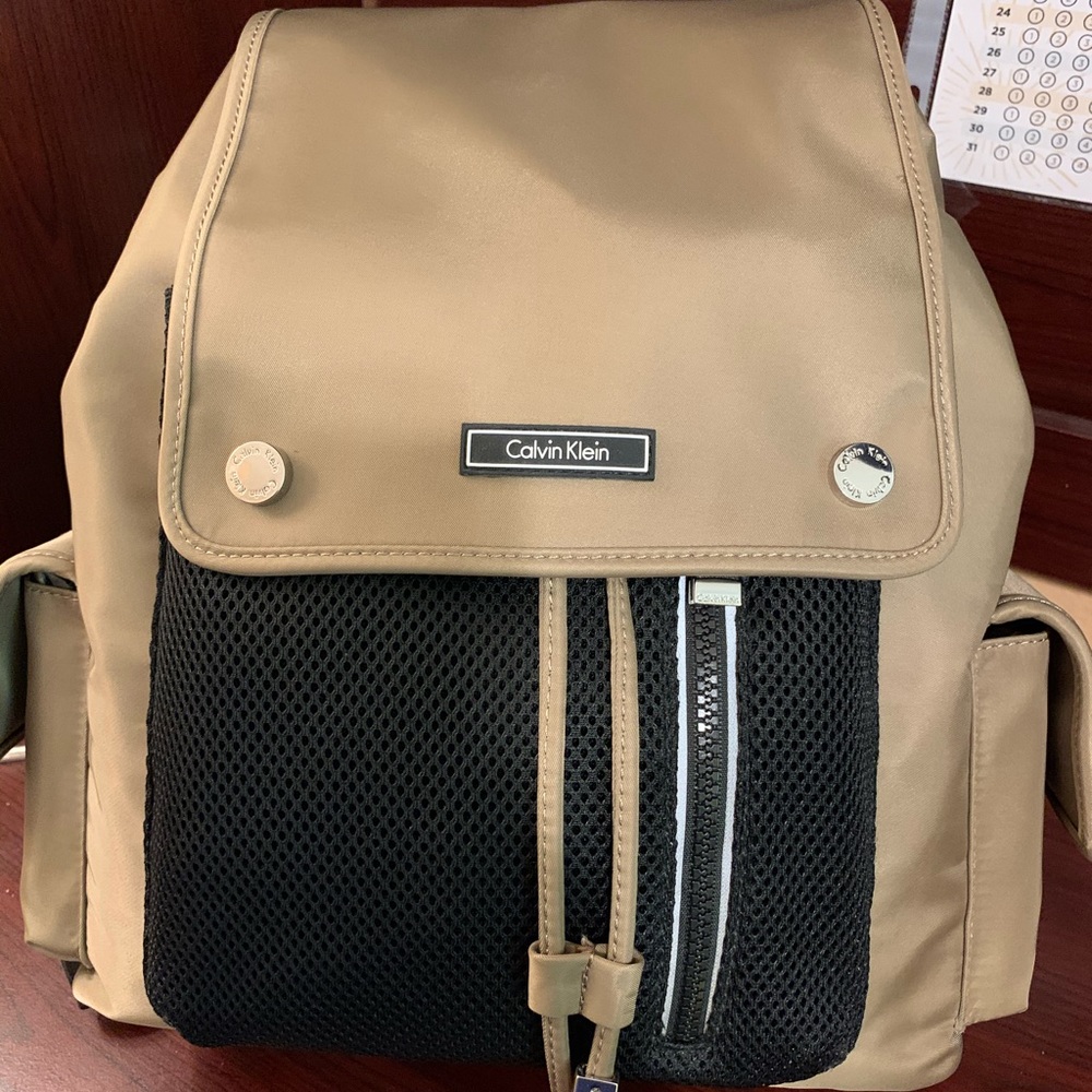 Sold*Calvin Klein Utility Nylon Beige backpack NWT